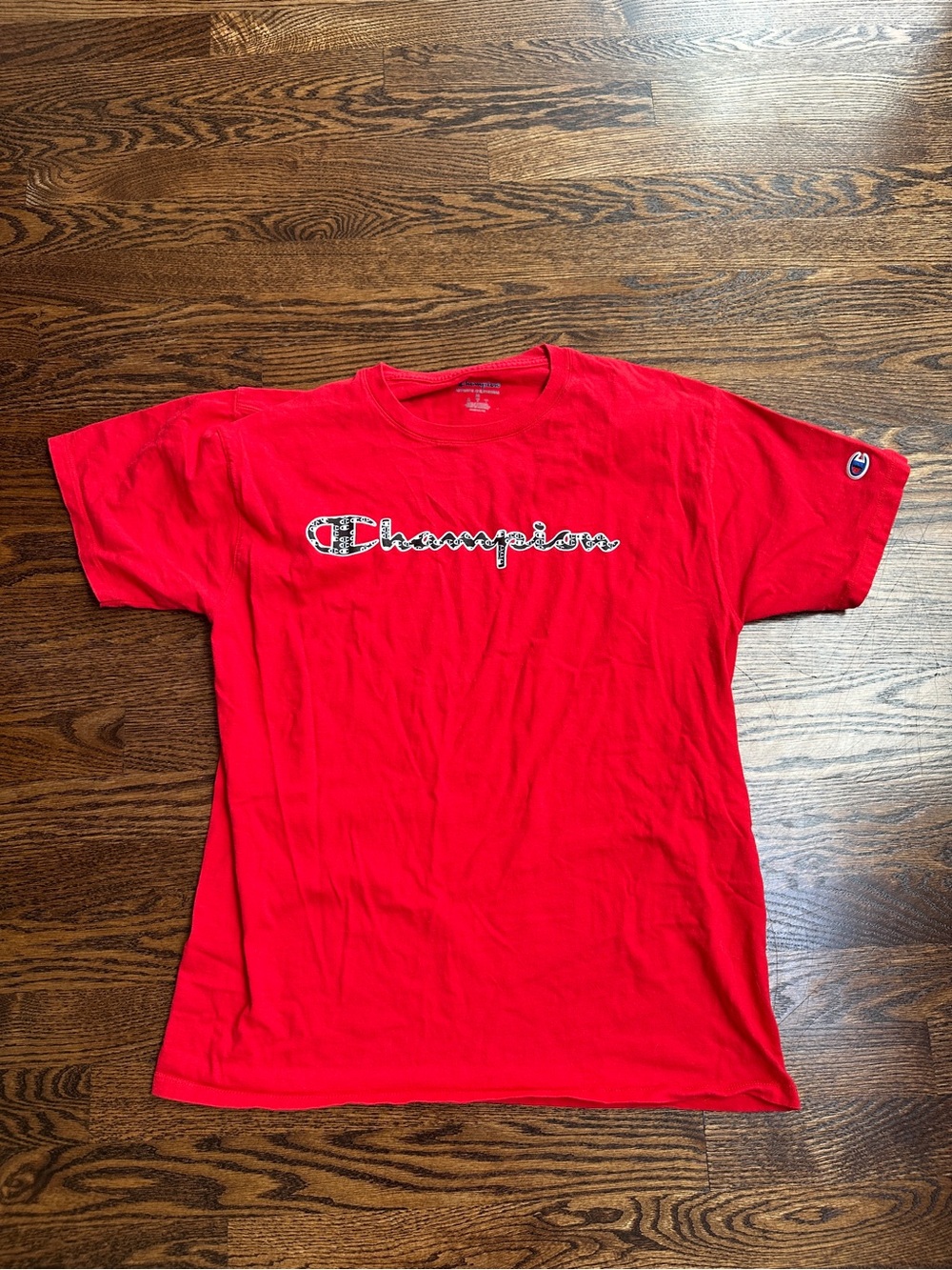 Champion Red Logo Short Sleeve Tee